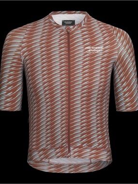 PAS Normal Studios Rust & White Short Sleeve Cycling Jersey